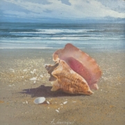 Agostino Cancogni, Marina, dipinto ad olio su tavola cm 30×30 (6)