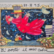 Francesco Musante, Ti porto il mio cuore, serigrafia cm 8×10
