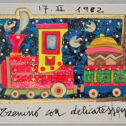 Francesco Musante, Trenino con delicatessen, serigrafia cm 8×10