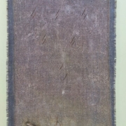 Giulio Greco, Senza Itaca, tecnica mista su tela di juta, cm 40×72