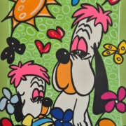 Oklit, Droopy e Dripple, Smalti e acrilici su tela cm 70×100